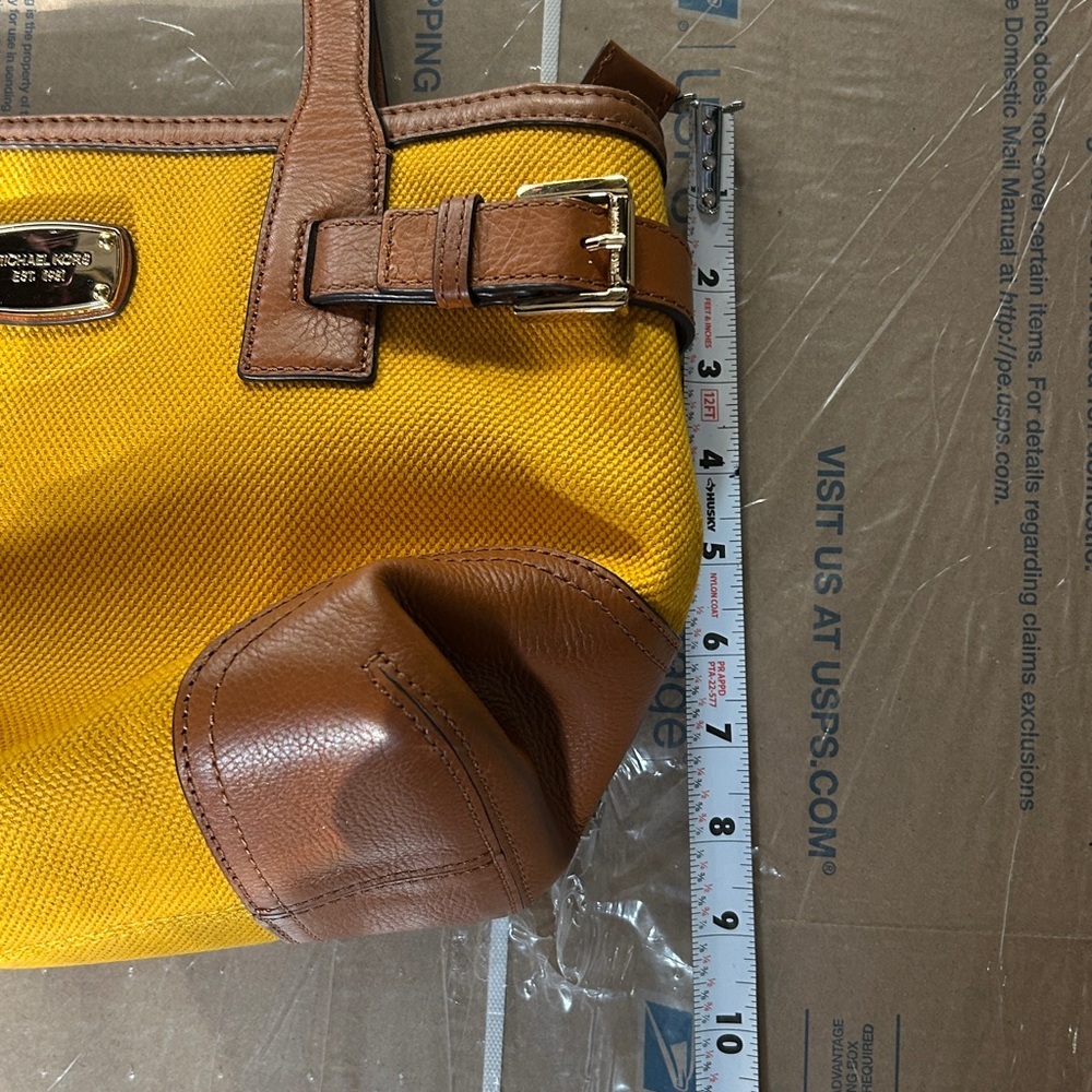 Michael Kors canvas leather trim Yellow and Brown Tote - Picture 8 of 8
